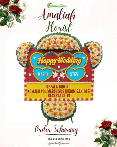 Karangan Papan Bunga Pernikahan di Kebonkalapa